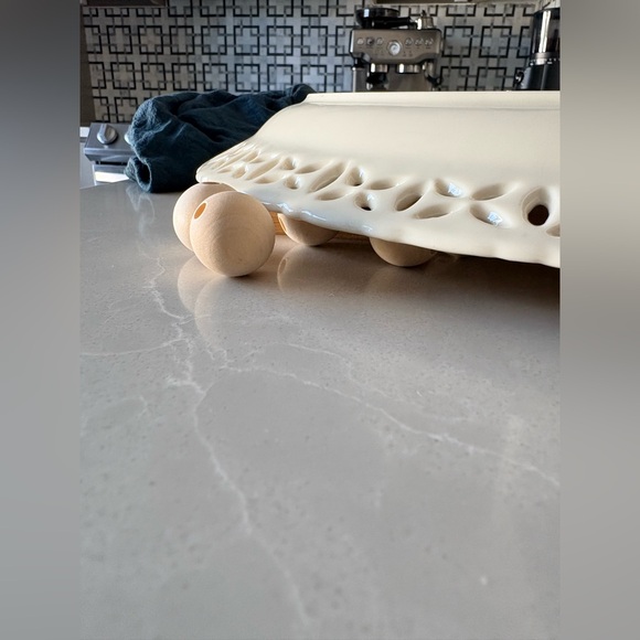 Godinger Regal Cream Pierced Oval Platter | Porcelain Statement Serveware | 14” - Picture 14 of 17